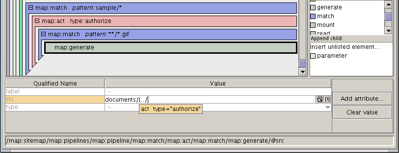 Screenshot showing the hints you get while inputing parameter references